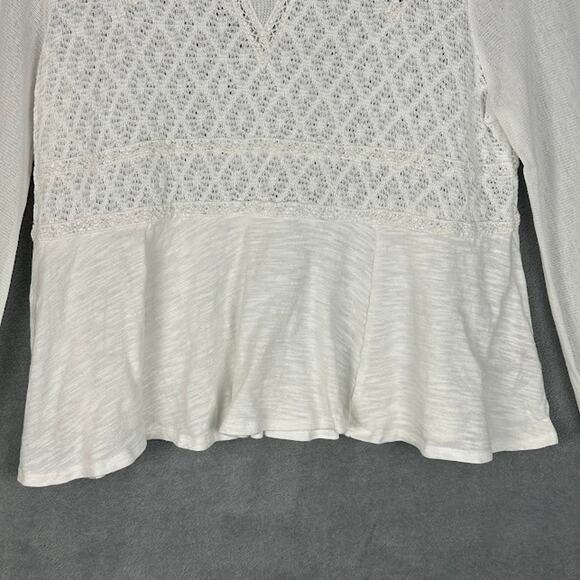 Free People Top Womens Medium White Lace Babydoll Boho Beach Whimsy Cottage - Picture 4 of 13